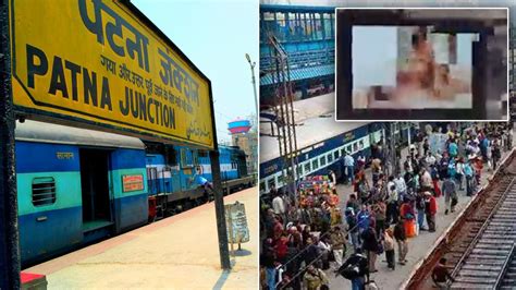 patna station viral video clip|Patna Railway Station TV Screens Play Adult Film For。